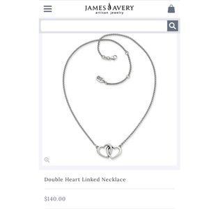 James Avery Double Heart Linked Necklace